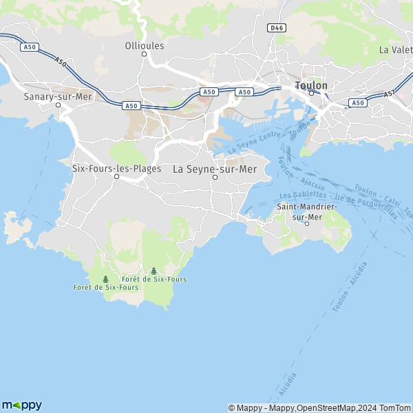La carte pour la ville de La Seyne-sur-Mer 83500