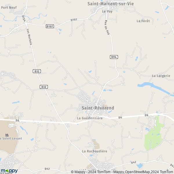 La carte pour la ville de Saint-Révérend 85220