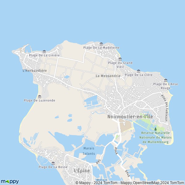 La carte pour la ville de Noirmoutier-en-l'Île 85330