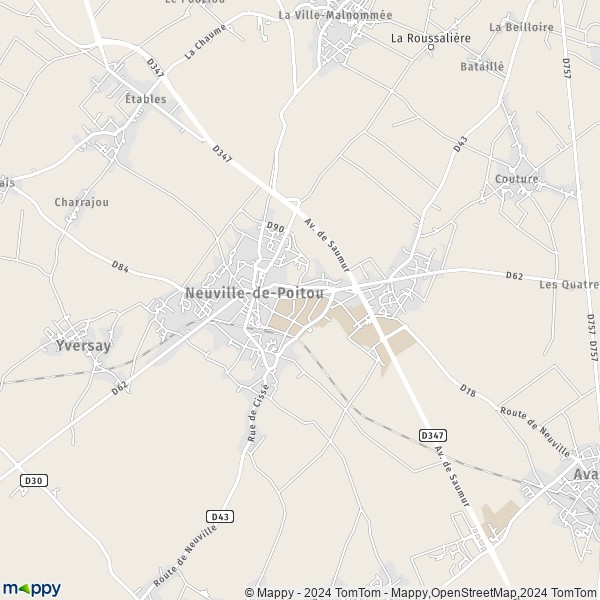 La carte pour la ville de Neuville-de-Poitou 86170