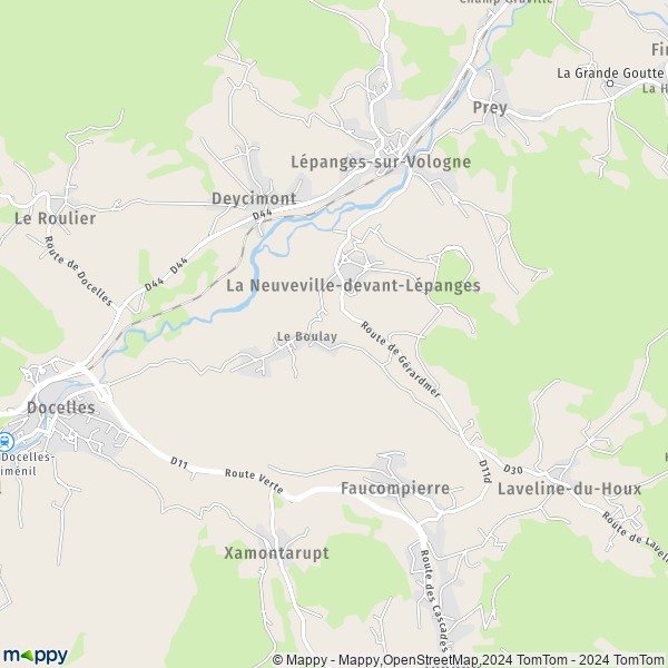 La carte pour la ville de La Neuveville-devant-Lépanges 88600