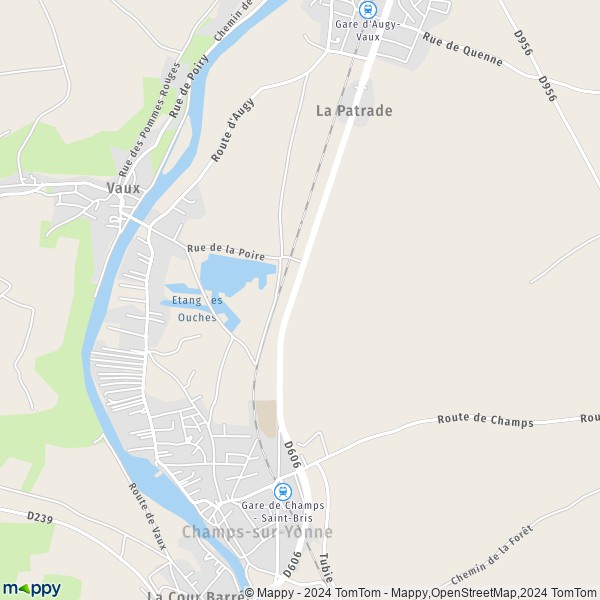 La carte pour la ville de Champs-sur-Yonne 89290
