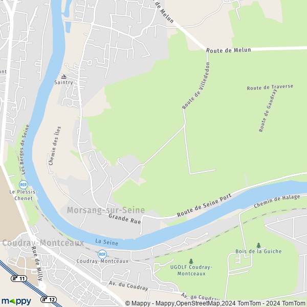 La carte pour la ville de Morsang-sur-Seine 91250