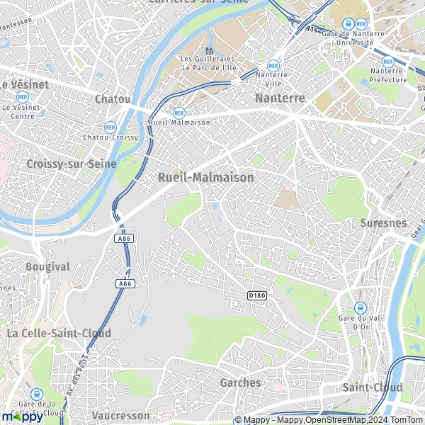La carte pour la ville de Rueil-Malmaison 92500