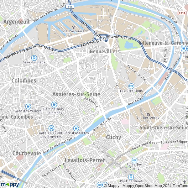 La carte pour la ville de Asnières-sur-Seine 92600