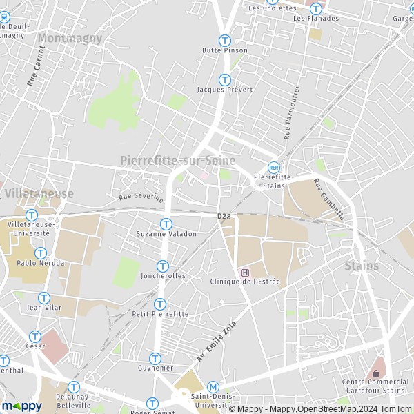 La carte pour la ville de Pierrefitte-sur-Seine 93380