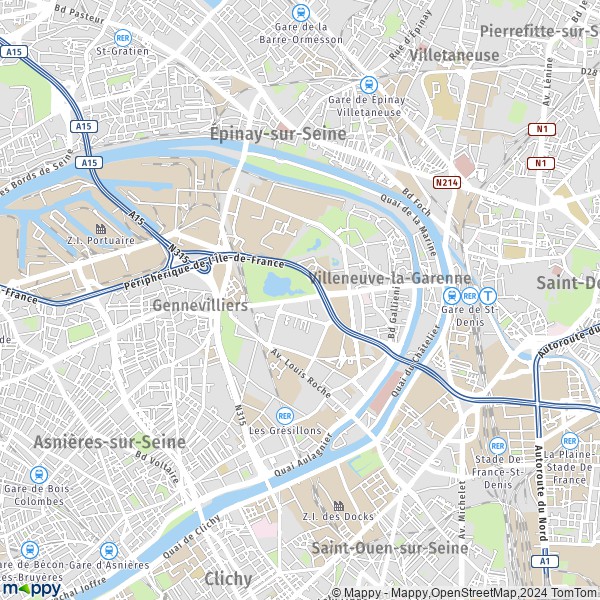 La carte pour la ville de L'Île-Saint-Denis 93450