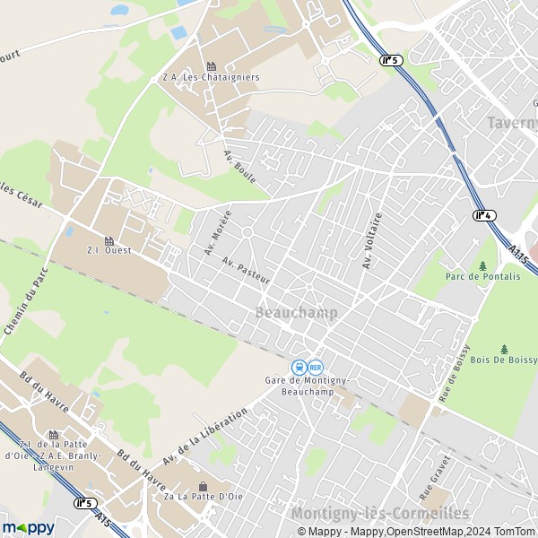 La carte pour la ville de Beauchamp 95250