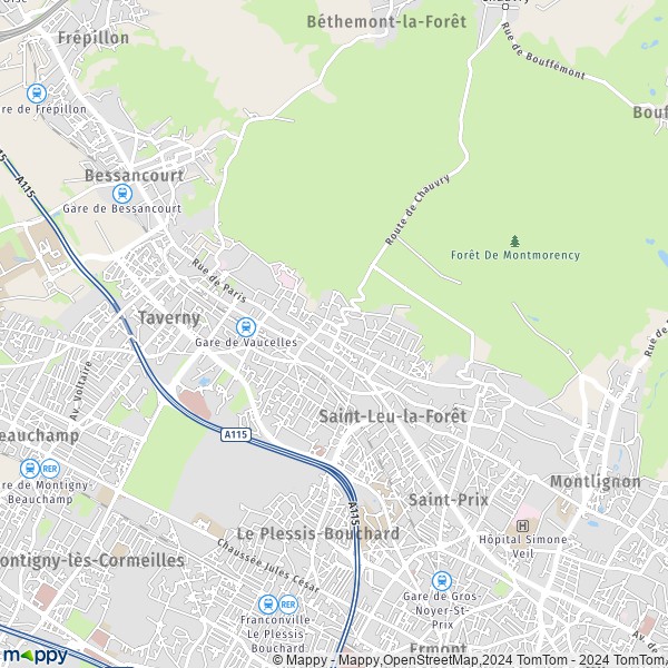 La carte pour la ville de Saint-Leu-la-Forêt 95320