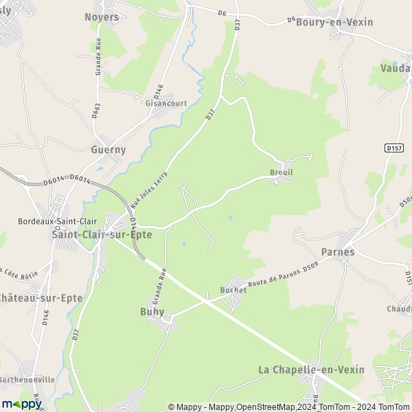 La carte pour la ville de Saint-Clair-sur-Epte 95770