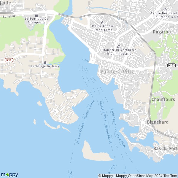 La carte pour la ville de Pointe-à-Pitre 97110