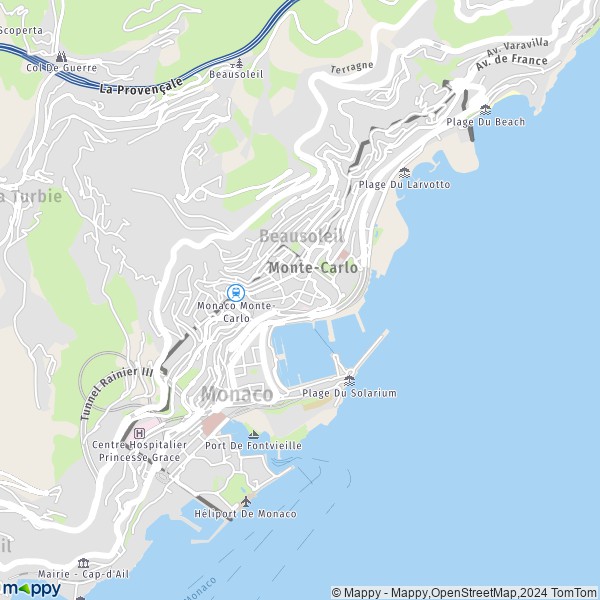 La carte du pays Monaco